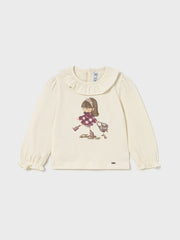 Mayoral Toddler Girl Red Gingham Graphic Long Sleeve Top (12M-4Y)
