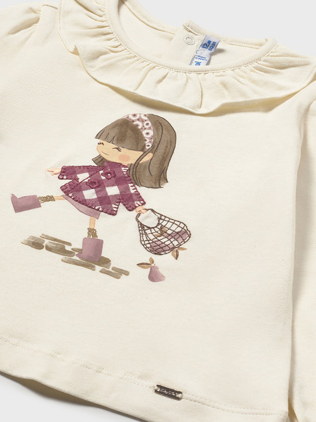 Mayoral Toddler Girl Red Gingham Graphic Long Sleeve Top (12M-4Y)