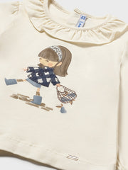 Mayoral Toddler Girl Red Gingham Graphic Long Sleeve Top (12M-4Y)