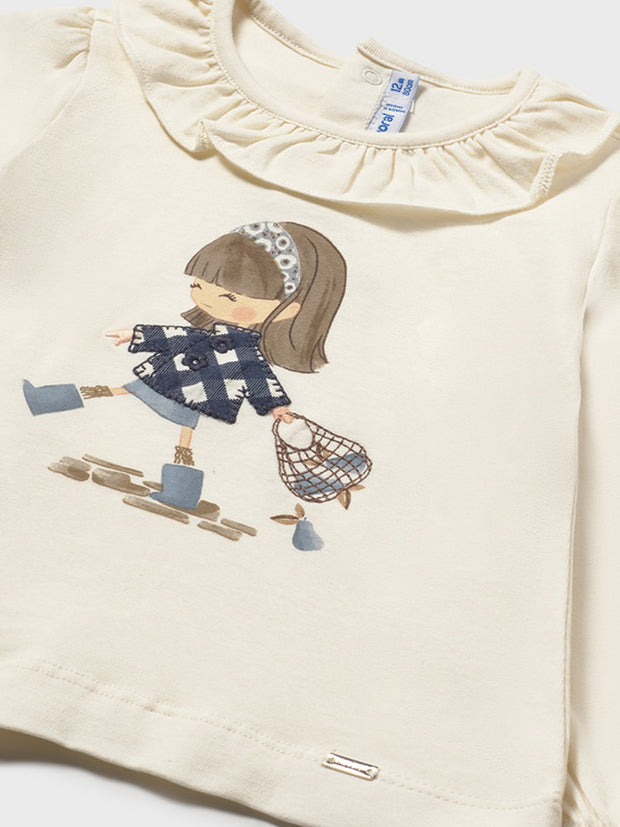 Mayoral Toddler Girl Red Gingham Graphic Long Sleeve Top (12M-4Y)
