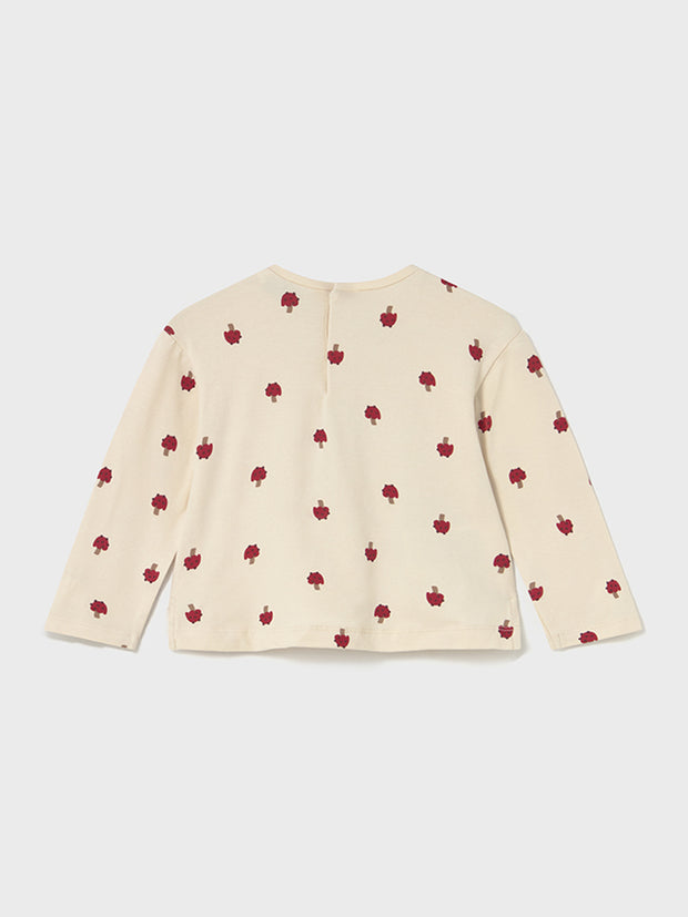Mayoral Toddler Girl Red Mushroom Long Sleeve Top (12M-4Y)
