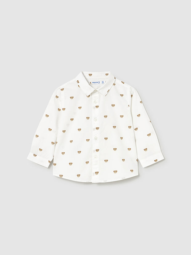 Mayoral Toddler Boy White Teddy Bear Shirt (12M-4Y)