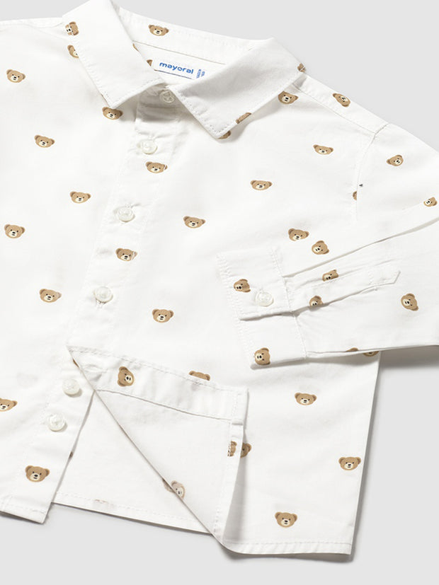 Mayoral Toddler Boy White Teddy Bear Shirt (12M-4Y)