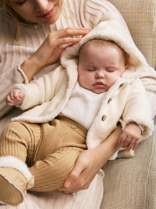 Mayoral Unisex Cream Pom Pom Knit Cardigan (2M-18M)