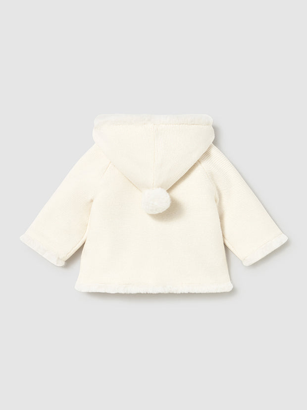 Mayoral Unisex Cream Pom Pom Knit Cardigan (2M-18M)
