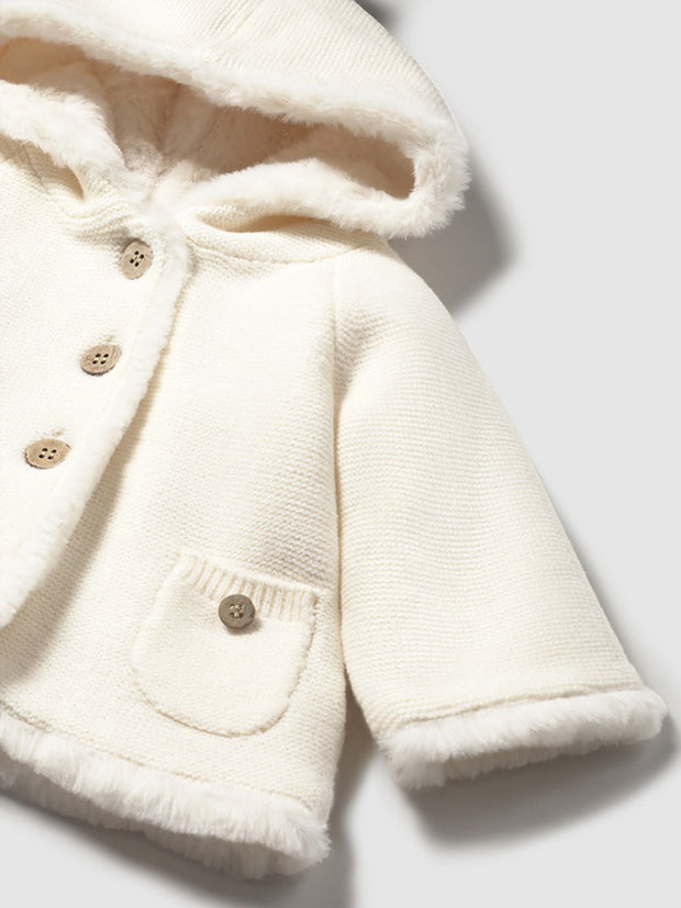 Mayoral Unisex Cream Pom Pom Knit Cardigan (2M-18M)