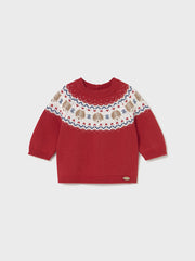 Mayoral Baby Boy Red Festive Doggy Jumper (2M-18M)
