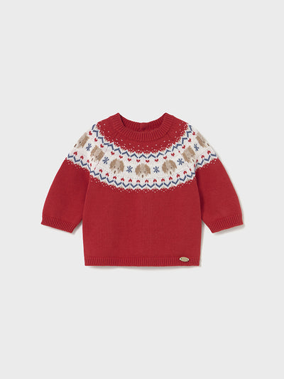 Mayoral Baby Boy Red Festive Doggy Jumper (2M-18M)