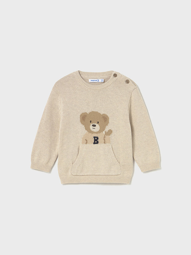Mayoral Toddler Boy Beige Teddy Bear Knit Jumper (12M-4Y)