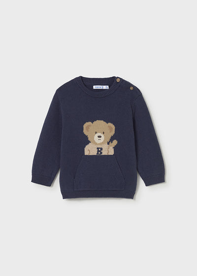 Mayoral Toddler Boy Navy Teddy Bear Knit Jumper (12M-4Y)
