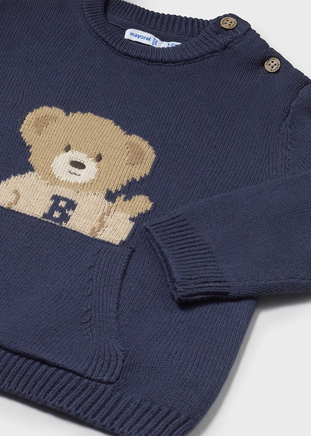 Mayoral Toddler Boy Navy Teddy Bear Knit Jumper (12M-4Y)