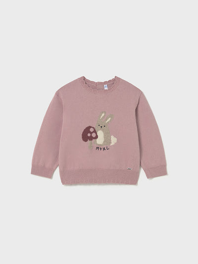 Mayoral Toddler Girl Pink Knit Mushroom Jumper (12M-4Y)