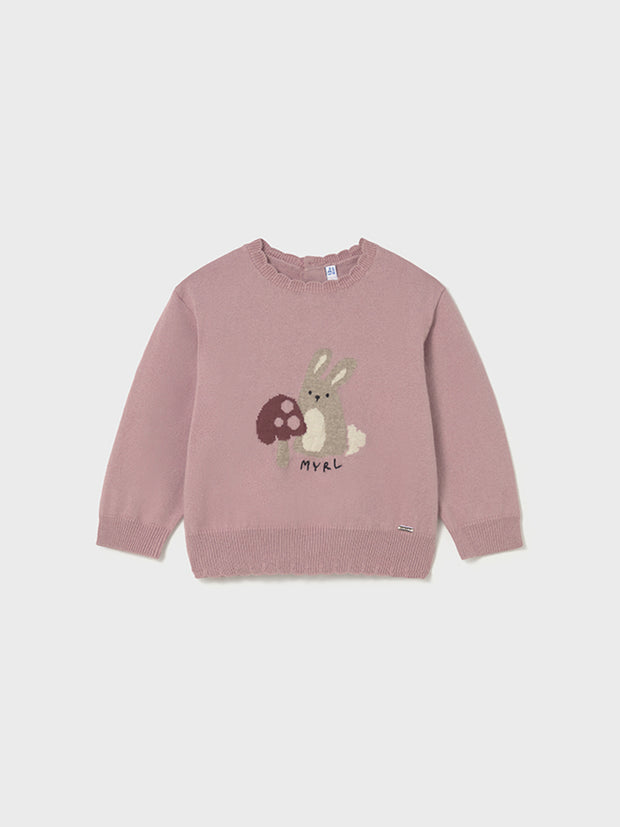 Mayoral Toddler Girl Pink Knit Mushroom Jumper (12M-4Y)