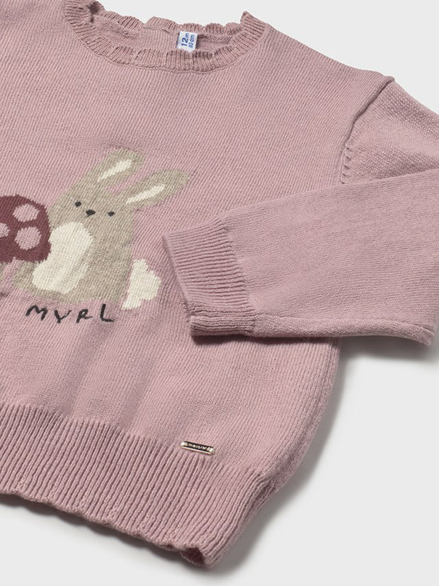 Mayoral Toddler Girl Pink Knit Mushroom Jumper (12M-4Y)