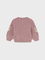 Mayoral Toddler Girl Pink Teddy Bear Fluffy Jumper (12M-4Y)