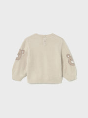 Mayoral Toddler Girl Beige Teddy Bear Fluffy Jumper (12M-4Y)