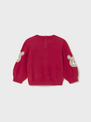 Mayoral Toddler Girl Red Teddy Bear Fluffy Jumper (12M-4Y)