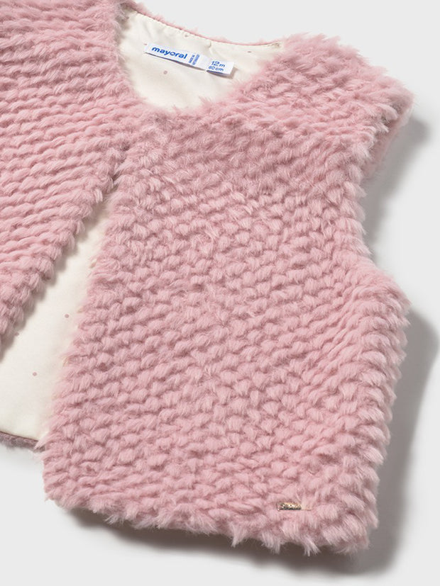 Mayoral Toddler Girl Pink Fur Vest (12M-4Y)