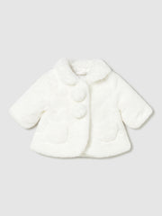 Mayoral Baby Girl White Fur Coat (2M-18M)