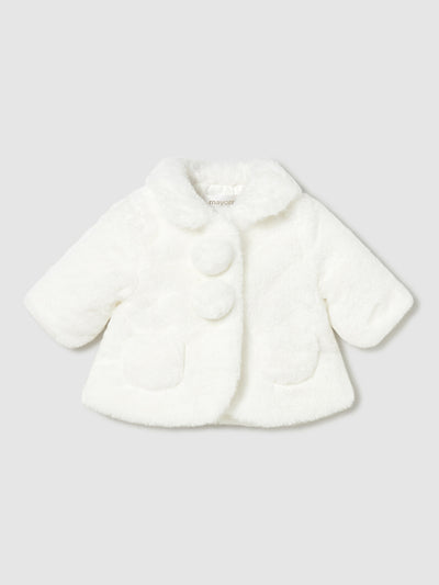 Mayoral Baby Girl White Fur Coat (2M-18M)