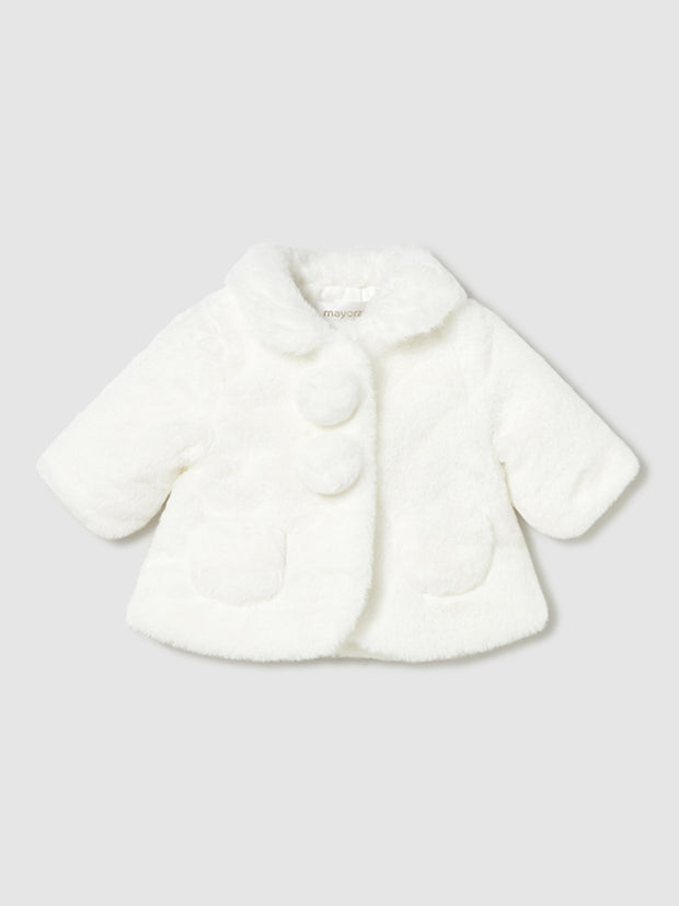 Mayoral Baby Girl White Fur Coat (2M-18M)