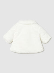 Mayoral Baby Girl White Fur Coat (2M-18M)