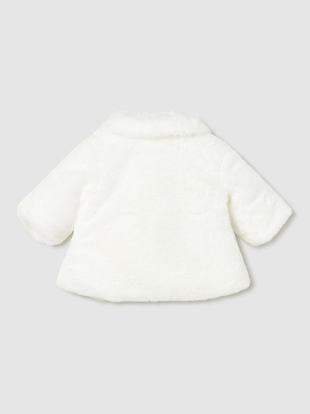 Mayoral Baby Girl White Fur Coat (2M-18M)