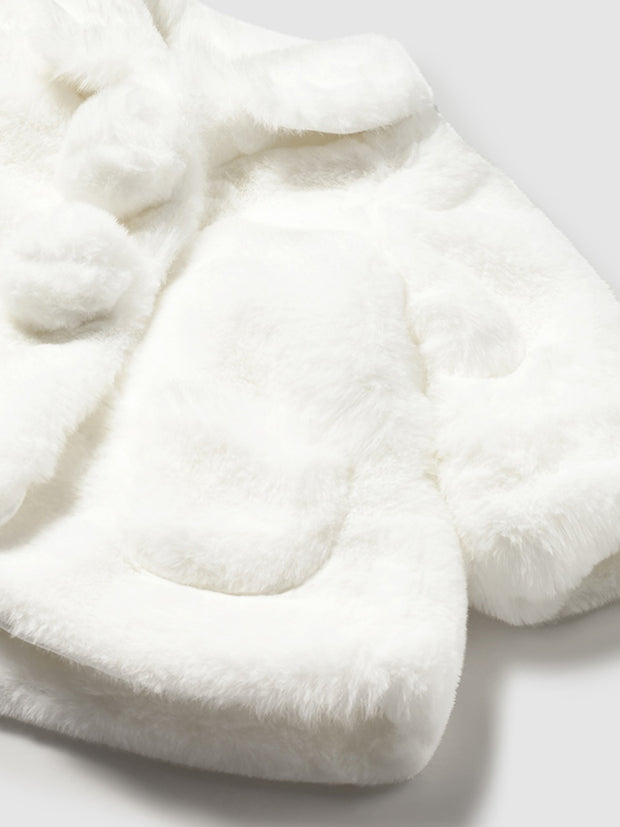 Mayoral Baby Girl White Fur Coat (2M-18M)