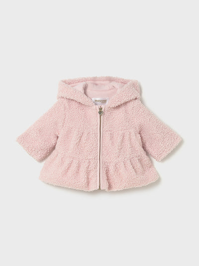Mayoral Baby Girl Pink Sherpa Zip Up (2M-18M)