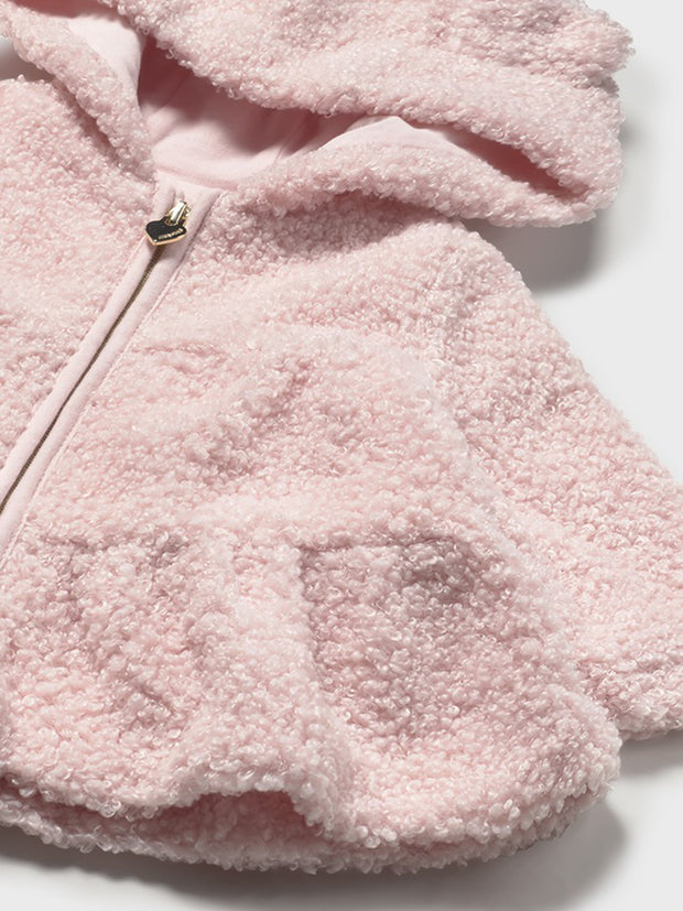 Mayoral Baby Girl Pink Sherpa Zip Up (2M-18M)