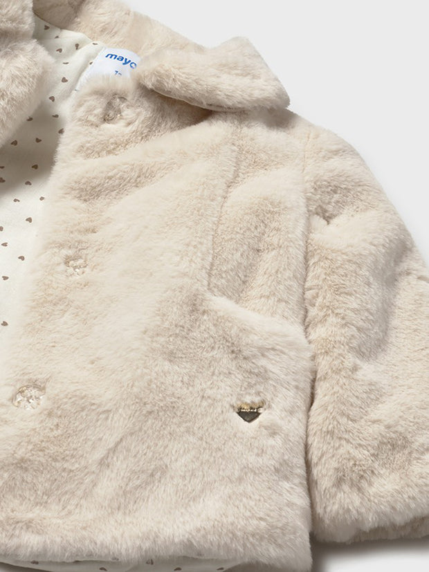Mayoral Toddler Girl Beige Fur Jacket (12M-4Y)