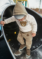 Mayoral Toddler Boy Cream Bear Cuffed Joggers (12M-4Y)