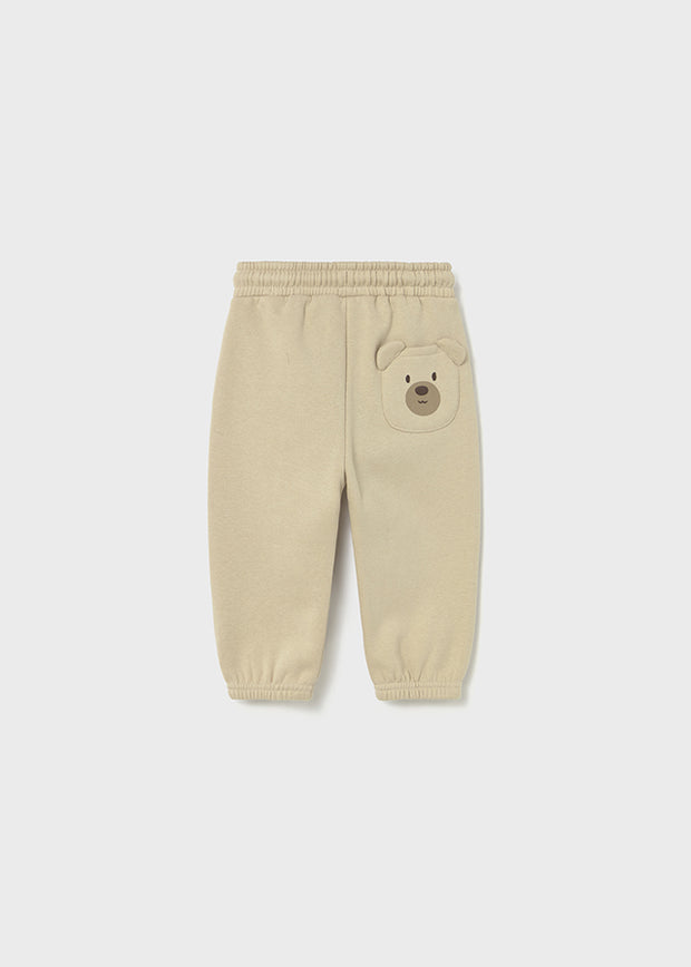 Mayoral Toddler Boy Cream Bear Cuffed Joggers (12M-4Y)