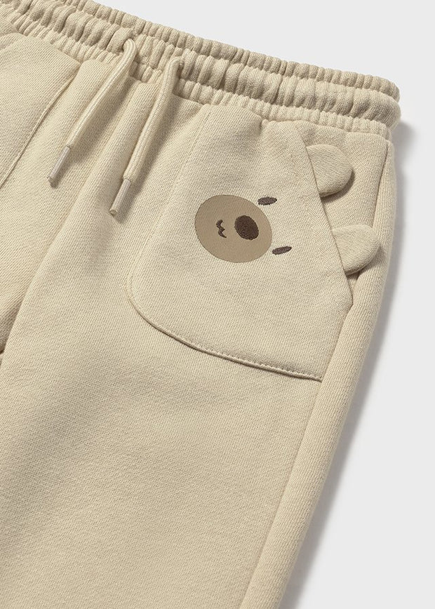 Mayoral Toddler Boy Cream Bear Cuffed Joggers (12M-4Y)