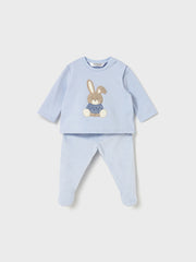 Mayoral Baby Boy Blue Bunny Outfit Set (0M-6M)