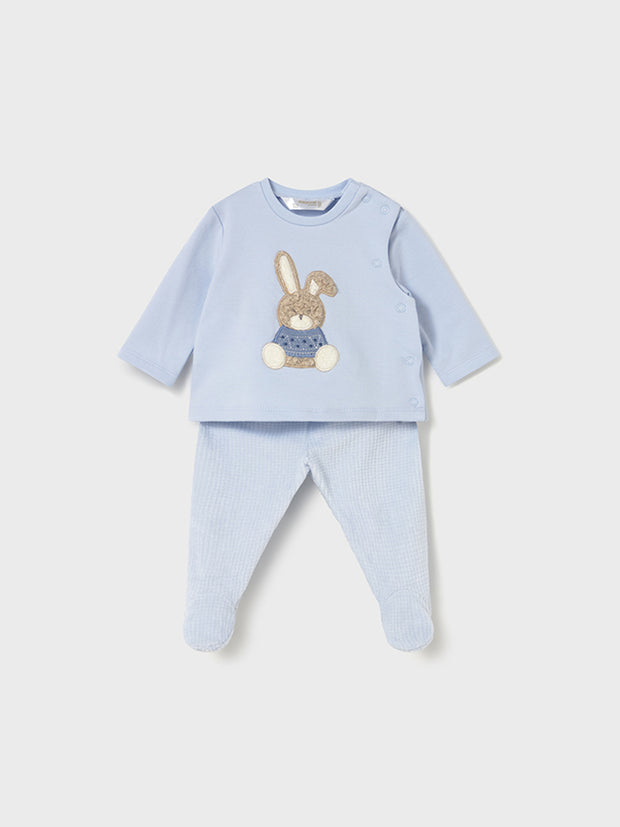 Mayoral Baby Boy Blue Bunny Outfit Set (0M-6M)