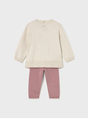 Mayoral Toddler Girl Winter Bear Pink & Cream Outfit Set (12M-4Y)