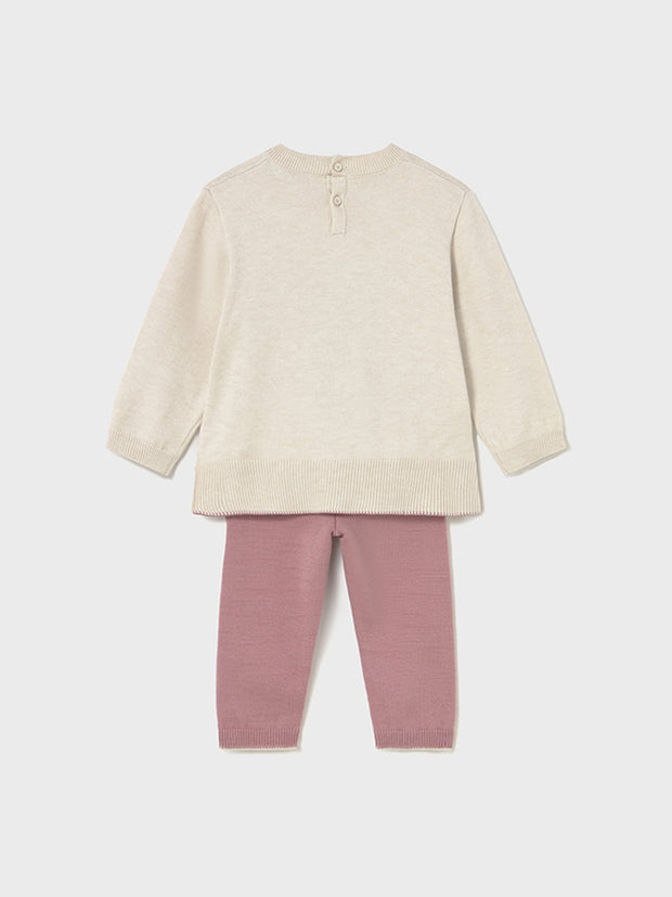 Mayoral Toddler Girl Winter Bear Pink & Cream Outfit Set (12M-4Y)
