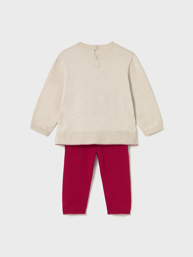 Mayoral Toddler Girl Winter Bear Red & Cream Outfit Set (12M-4Y)