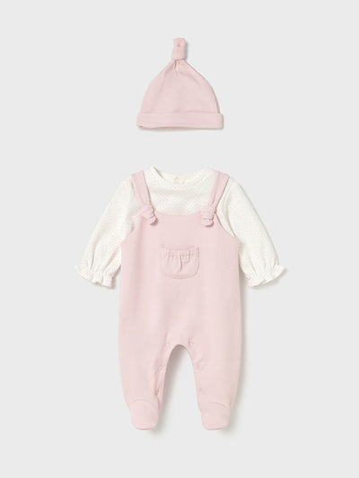 Mayoral Baby Girl Pink Dungaree & Hat (1M-12M)