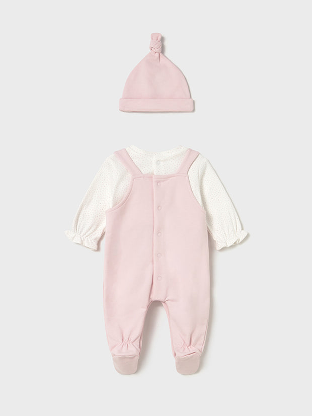 Mayoral Baby Girl Pink Dungaree & Hat (1M-12M)