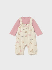 Mayoral Baby Girl Pink Animal Dungaree (2M-12M)