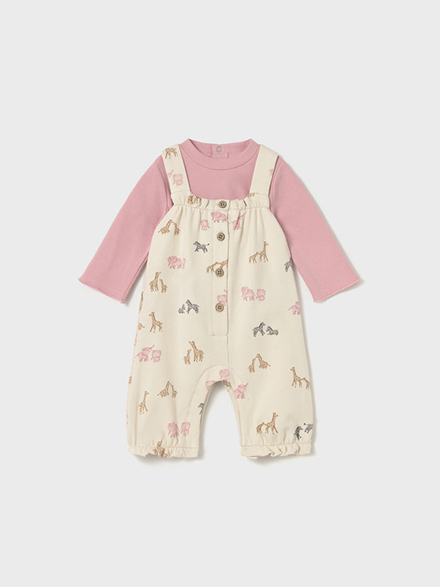 Mayoral Baby Girl Pink Animal Dungaree (2M-12M)
