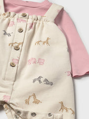 Mayoral Baby Girl Pink Animal Dungaree (2M-12M)