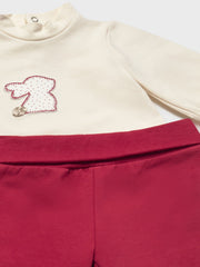 Mayoral Baby Girl 3 Piece Red Bunny Outfit Set (2M-12M)