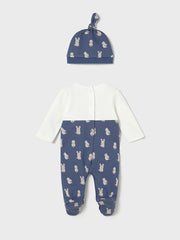Mayoral Baby Boy Blue Animal Dungaree & Hat (0M-12M)