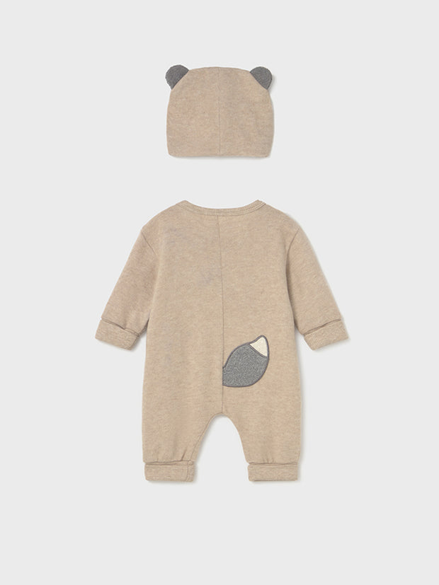 Mayoral Baby Boy Beige Animal Babygrow & Hat (1M-18M)
