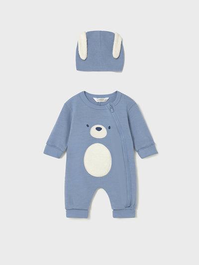 Mayoral Baby Boy Blue Animal Babygrow & Hat (1M-18M)