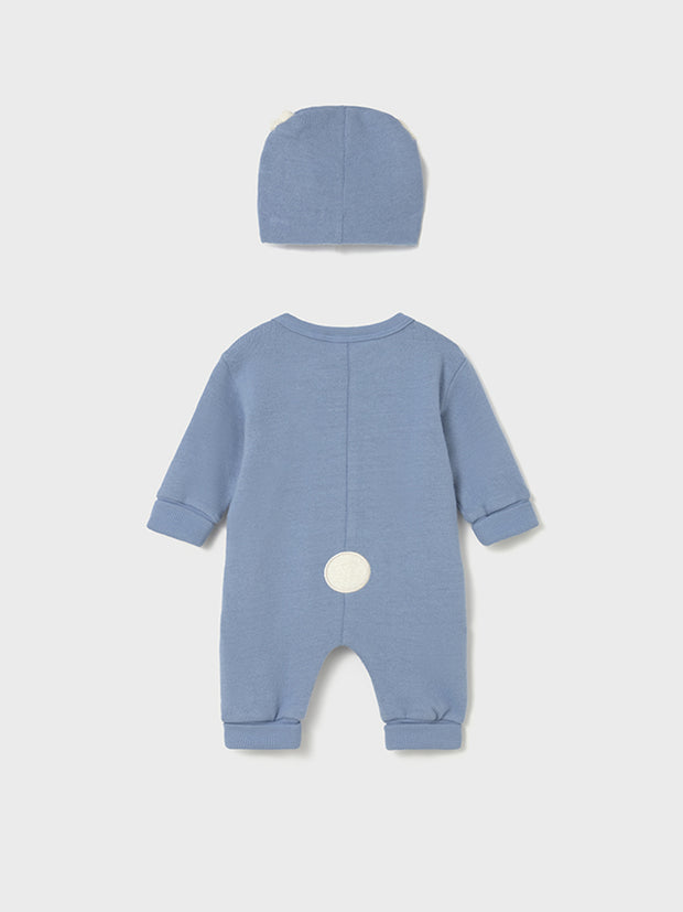 Mayoral Baby Boy Blue Animal Babygrow & Hat (1M-18M)