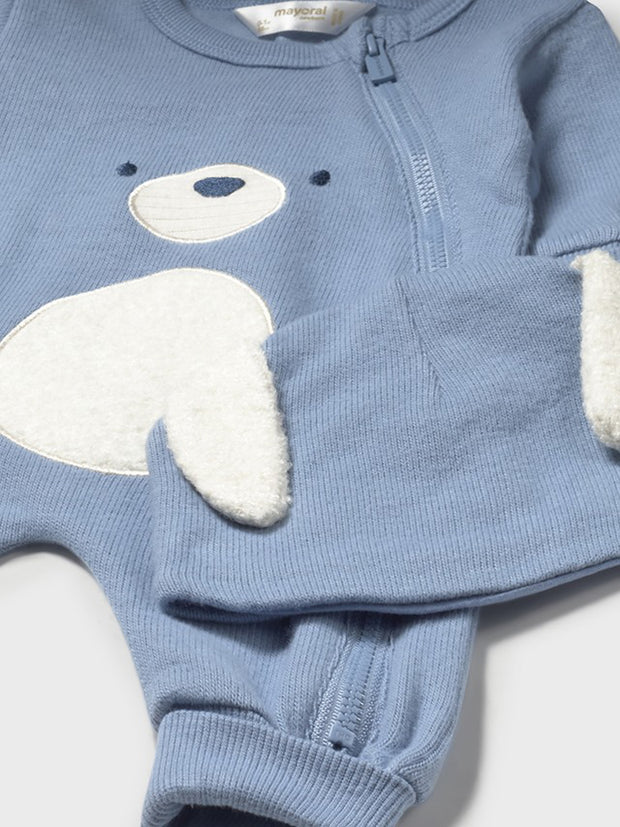 Mayoral Baby Boy Blue Animal Babygrow & Hat (1M-18M)